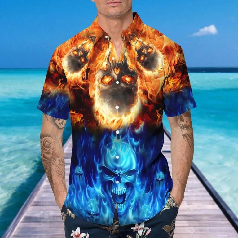 Tropical Hawaiian Skull Men's Leggings