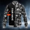 Black IDC IDK IDGAF Tribal Tattoos Metal Skull Custom Baseball Jacket
