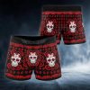 Doodle Floral Pattern Of Red Sugar Skull Boxer Briefs Men Underwear