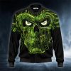 Green Scary Skull Skeleton Bomber Jacket