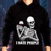 I Hate People Drink Wine Skull Hoodies
