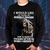I Would Like To Thank My Middle Finger Skull Sweatshirt Mens