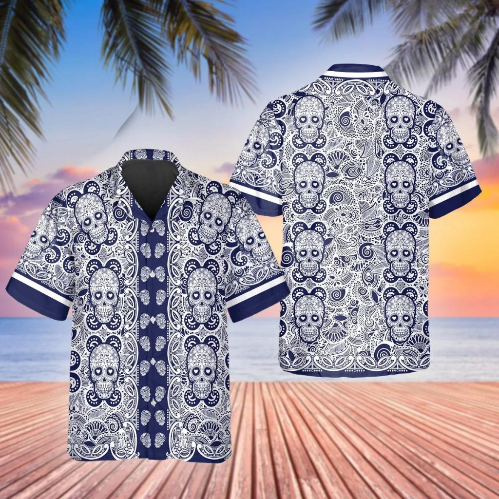 Printed Hawaiian Skull Print Shirt