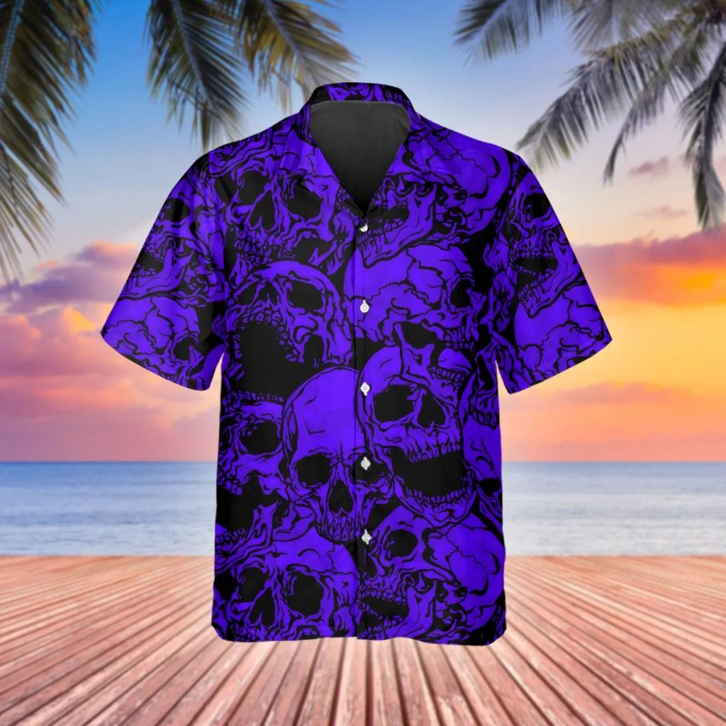 Tropical Hawaiian Skull Men's Zip Up Hoodie