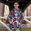 Beautiful Roses Queen Sugar Skull Hoodie Dress For Women