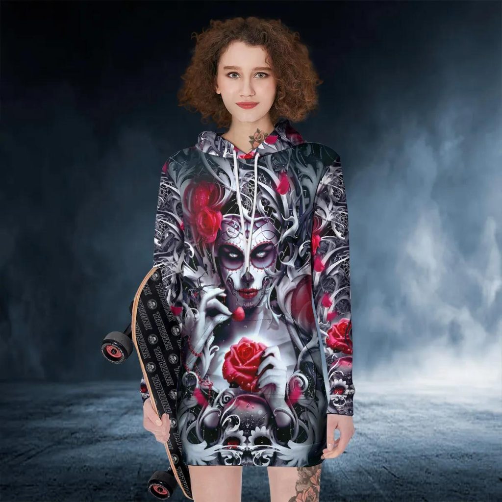 Sugar Skull Flower Women's Hoodie