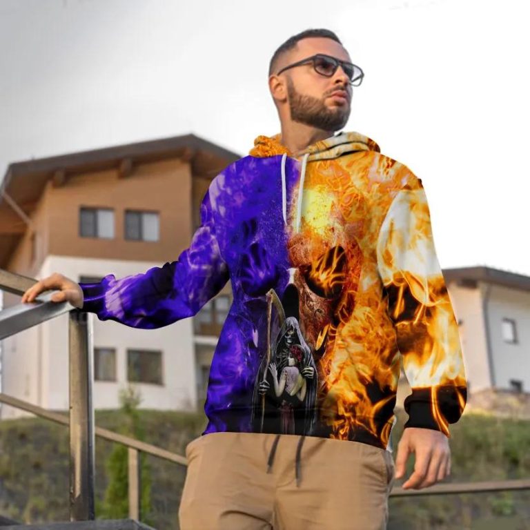Ghost Print Dropped Shoulder Hoodie