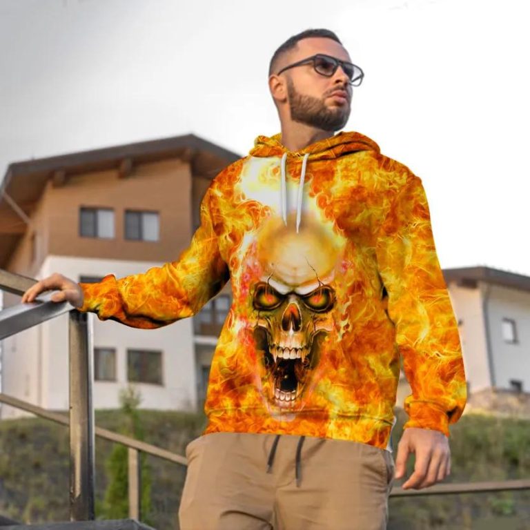 Street 3D Bone Print Thick Hoodie main image 1