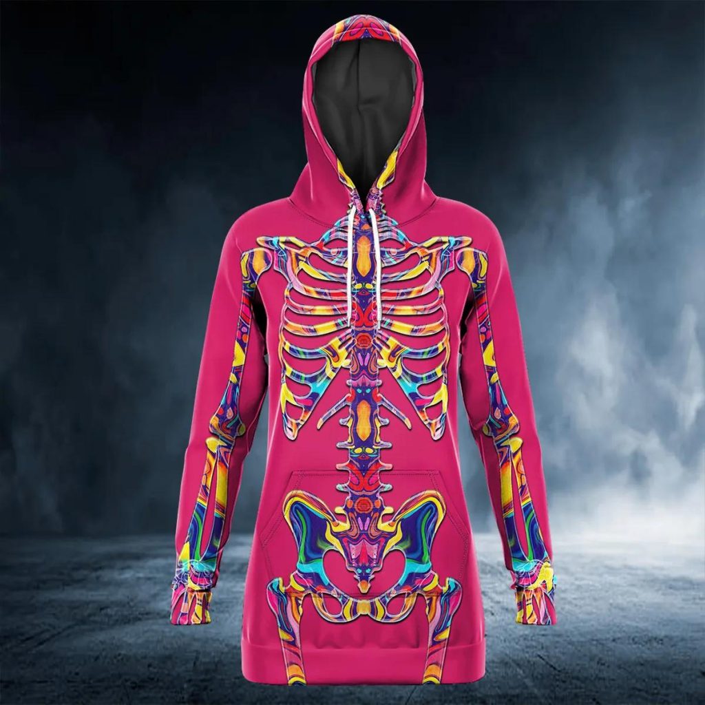 PINK SKULL & BONES UNISEX LONG SLEEVE TEE