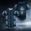 Paisley Pattern Of Blue Sugar Skull Head Baseball Jersey