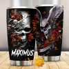 Ascension Day Roses Winged Skull Custom Tumbler