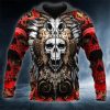 Aztec Mayan Warrior Skull 3D Zip Hoodie