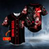 Black Red Dragon King Skull Custom Baseball Jersey