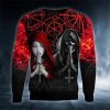 Black Red Gothic Prayer Skull 3D Sweatshirt