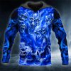 Blue Flame Pile Skull 3D Hoodie