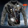King Motocycle Skull Custom 3D Zip Hoodie