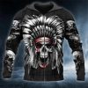 Native American Chief Skull 3D Zip Hoodie