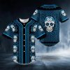Paisley Blue Pattern Of Sugar Skull Head Baseball Jersey