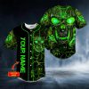 Green Lava Skull Custom Baseball Jersey