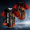 Grim Reaper Red Smoke Skull Custom Baseball Jersey