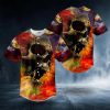 Angry Crack Color Explosion Skull Baseball Jersey