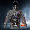 Inside CSA Custom Skull 3D Bandana Hoodie