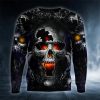 Fire Eyes Vampire Skull 3D Sweatshirt