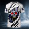 White Ghost Inside Skull 3D T Shirt, Skull T Shirts Mens