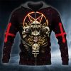 Terrifying Shield Skull 3D Zip Hoodie
