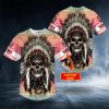Brocade Pattern 2 Native Skull Custom Baseball Jersey