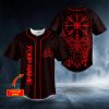 Red Vegvisir Viking Tattoo Custom Baseball Jersey