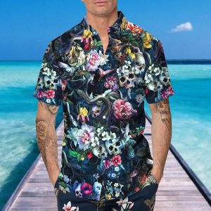 Floral Skull And Snakes Hawaiian Shirt 5