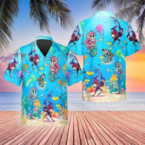 Funny Skull Marine Hawaiian Shirt 1