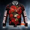 Heaven Dragonfly Macabre Roses Skull Custom Name Baseball Jacket