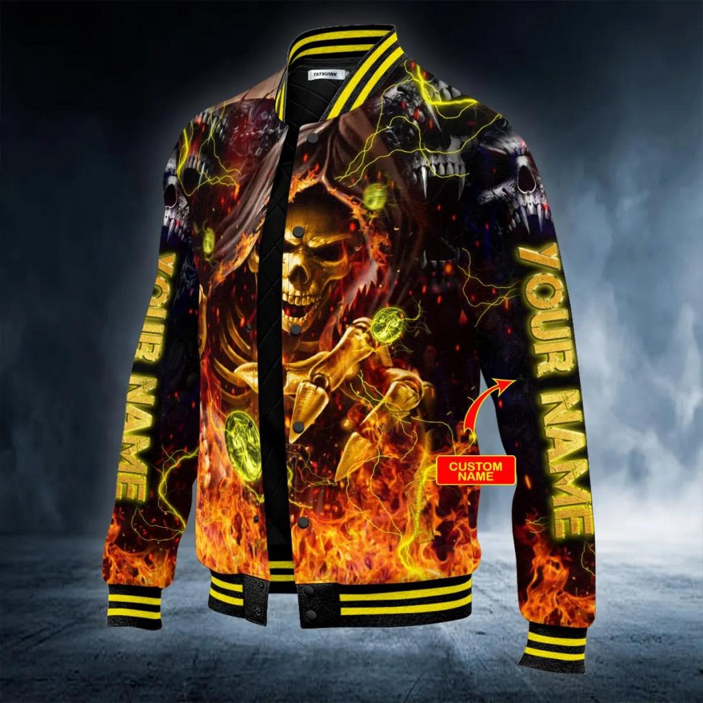 Lucifer Jacket Rust Lucifer Satan Coin Flame Grim Reaper Personalized Baseball Jacket ...