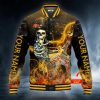 Gold Singer Guitar Player Skull Personalized Baseball Jacket