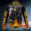Gothic Death Rider Grim Reaper Horse Skull Personalized Baseball Jacket