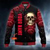 Red Darkness Blossom Roses Skull Personalized Baseball Jacket