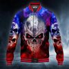 Red Glowing Eyes Tattoo Skull Baseball Jacket