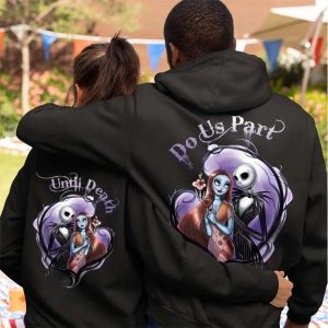 Until Death Do Us Part Skull Couple Graphic Hoodie