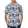Ocean Vibe Floral Skull Hawaiian Shirt, Hawaiian Button Up Shirt, Tropical Shirts For Men