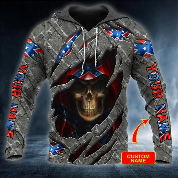 American Grim Reaper CSA Flag Skull Custom 3D Hoodie