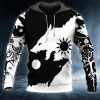 Black White Yinyang Werewolves Viking 3D Hoodie