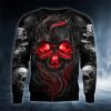Red Gold Black Horrific Skull 3D Sweatshirt