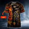 Forbidden Prayer Skull Custom 3D T Shirt, Skull T Shirts Mens