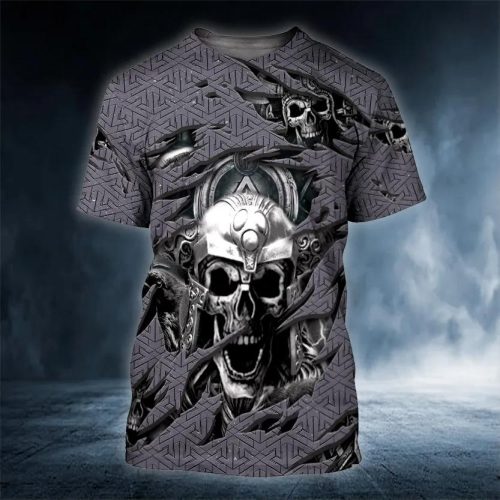 Fosike Maglietta Unisex Vichinga Con Stampa 3D Fronte/retro, Girocollo, Taglie Dalla S Alla 7XL - 6