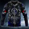 Norse Symbol Warrior Skull Viking 3D Zip Hoodie