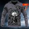 Norse Warrior Skull Viking Custom 3D Zip Hoodie