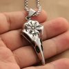 Vintage Fashion Stainless Steel Necklace Men Viking Pirate Symbol Vintage Crow Hawk Beak Pendant Hip Hop Punk Party Jewelry Gift