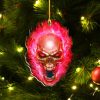 Red Flame Skull Christmas Ornament